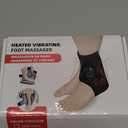 Foot Massager with Heat, Cordless Heated Ankle Massager, Ankle Heating Pad with 6 Heat Levels and 3 Vibration Modes, Heated Brace Wrap for Women Men (Black)