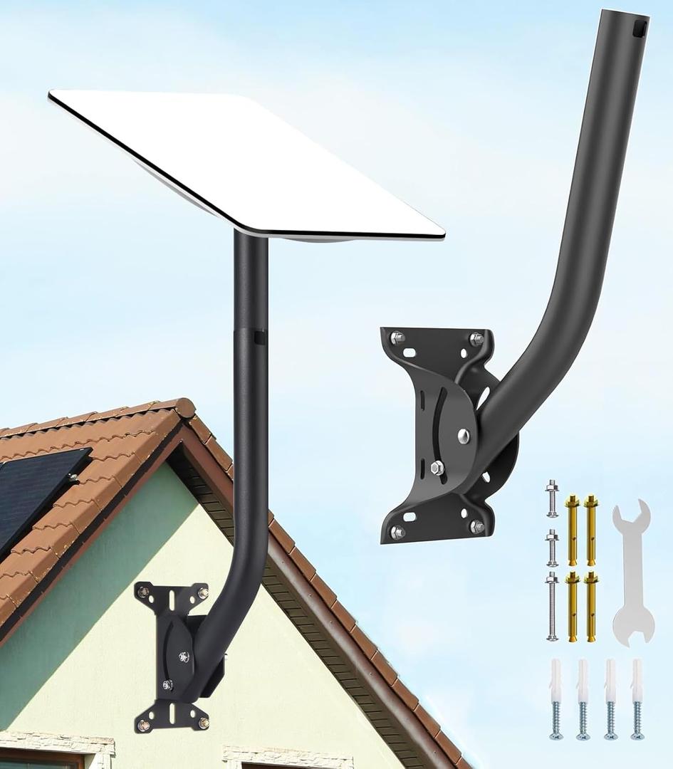 Starlink Gen 2 Mount Adjustable Starlink V2 Mounting Kit Long Wall Mount J Pole Roof Mount (1.4" Dia x 17" L Short Pipe) for Internet Satellite TV Antenna Weather Station