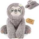 Bobbie & Laxi Weighted Stuffed Animals for Adults & Kids, 26" & 4.5lbs Sitting & Laying Sloth Plush Toys Pillows with Removable Bag, Companion Gift for Boys and Girls, Sloth Plushies