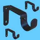 Adjustable Curtain Rod Brackets,Fits up to 1 inch, 1-1/8 inch and 1-1/4 inch Rods,Extendable Heavy Duty Curtain Rod Holder for Wall, Set of 3, Black