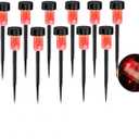 12PCS Red LED Outdoor Plastics Garden Solar Powered Landscape Light Lamp Patio Lawn Decoration Lights