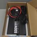 ECO-WORTHY 600W Inverter Charger, 600W Pure Sine Wave Inverter & 30A LiFePO4 Battery Charger with 20ms UPS, DC 12V to AC 110V, Output Surge 1200W, for RV Lithium Batteries Roadtrip Essentials