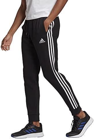 adidas Men's Essentials Fleece Tapered Cuff 3-Stripes Pants, Size 2XL