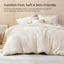 Litanika Beige Oversized King Size Comforter, 3 Pieces Cream Tufted Boho Farmhouse Bedding Comforter Sets, Lightweight Fluffy Bed Set for All Season (120x98In Comforter and 2 Pillowcases)
