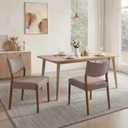 KISLOT Dining Chairs Set of 2, Ergonomic Upholstered Wood Chairs, Brown