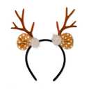 2 x Brown Christmas Reindeer Antlers, Fluffy Deer Antlers Hair Accessories for Women, Christmas Holiday Cosplay Costume Party