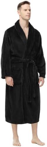 Yurhap Mens Fleece Robe, Soft Plush Robe for Men, Fluffy Bathrobe with Belt & 2 Pockets, Size: Large-X-Large