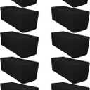 Surmente 10 Pack Black Fitted Tablecloths for 6 Foot Rectangle Tables, Black Table Covers for Weddings, Banquets, or Restaurants (72" x 30" (Rectangular))