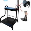 Foot Bath Spa Trolley Cart, Heavy-Duty Reinforced Frame Pedicure Stool with Magnifier Lamp Hole & Foot Rest, Ergonomic Multi-Purpose Foot Massage Manicure Station for Salon/Home, Black