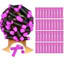 Perm Rods Set for Natural Hair 40pcs Plastic Cold Wave Rods for Long Short Hair Rollers Large Hair Curling Rods for Women Purple (1 Count (Pack of 40))