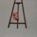 Leinuosen 1 Pcs Metal Easel Stand 16.5" H x 8.7" W x 4.3" D Table Top Easel Stand for Display Tripod Art Picture Mirror Modern Plate Holder for Display Book Photo Wedding Sign (Brown)