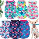 6 Pack Dog Shirts Summer Clothes for Dogs Cute Flamingo Hawaiian Pet Dog Shirt Outfits Sweatshirts Breathable Sleeveless Vest Apparel for Pets (Small)