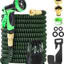 Expandable Garden Hose 15m 50ft, Flexible Hosepipe 10 Function Spray Nozzle, Water Hose with 3/4" 1/2" Tap Connectors, Lightweight Expanding Hose Pipe Magic Hose for Gardening Patio Car Washing