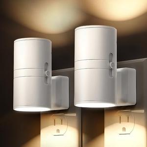 L LOHAS LED Night Light Plug in, Night Lights Plug into Wall, Light Sensor, 0-100LM, Soft White 3000K, Dimmable Night Light, Modern Nightlight for Hallway Bedroom Stairway, 2 Pack