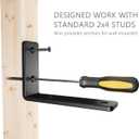 4-Pack 8 Inch Heavy Duty Shelf Brackets, Premium Floating L Bracket for Wall, Kitchen, Mantel Shelves Support | Quarter Inch (1/4") Thick | Black Powder Coated Steel