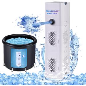 Cold Plunge Filter, 500 GPH Cold Pod Ice Bath Tub Filter, Ice Bath & Cold Plunge Accessories, Reusable Ice Bath Tub Filter, Ice Bath Water Cleaner (White 01)