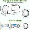 2 Pcs Garden Plant Cover, Pop Up Raised Garden Bed Cover 44"x21"x18" Garden Protection from Animals – Greenhouse Cover with Stakes, Protects Vegetables & Seedlings in Raised Beds