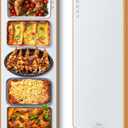 Electric Warming Tray (Extra Long 40"x12")Food Warmers for Parties Buffet with Thermostat & Full Surface Heating, Tempered Glass Warming Mat for Food, Temperature Adjustable Food Warming Mat, White