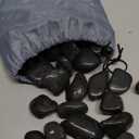 Black River Rocks - Large Polished Black Pebbles for Plants & Garden Decorative Stones, 1-2 Inch, 15 Pound