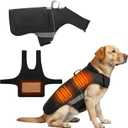 Dog Heated Warm Coat Jacket Pet Winter Black Vest Graphene Heat Lining Coat for Dogs Pet Outdoor Supplies(Not Included Batteries)(X-Large)
