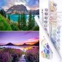 BAISITE Paint by Numbers Kit for Adults Beginners,12" Wx16 L 2 Pack Canvas for Painting Kits for Adults in Colorful Box-PBN271-272