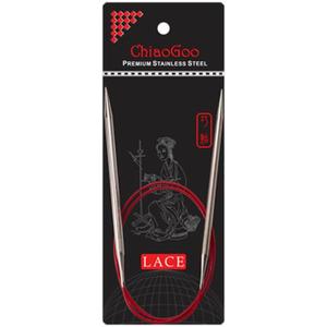 ChiaoGoo Red Lace Circular 32 inch (81cm) Stainless Steel Knitting Needle Size US 6 (4mm) 7032-6 (Zilver)