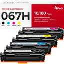 067H 067 - Juego de cartuchos de tner con chip de alta capacidad compatible con Canon 067H Toner para Canon Color imageCLASS MF656Cdw MF654Cdw MF653Cdw LBP633Cdw LBP632Cdw MF650C LBP630C Tinta de