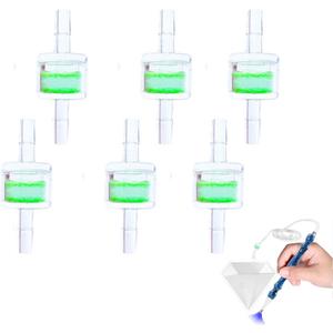 Electric Diamond Painting Pen Replacement Filter, Dustproof Filter for Vacuum Diamond Art Pen, Diamond Art Supplies (6Pcs Green+Clear)