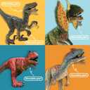 Zippytots 4 PCS Big Dinosaur Toys for Kids 3-5 Realistic Dinosaur Figures with Learning Cards & Movable Parts- Jumbo Dino Toys for Kids 5-7 Ideal Gift for Toddlers Boys Girls Ages 3+