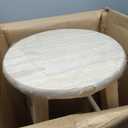 IC International Concepts, Round Top Stool-24" Seat Ht, 12.5"W x 12.5"D x 24"H, Solid Parawood, 24"H, 225 lb Wt. Capacity, Kitchen/Dining, Fully Assembled, DIY, Paint/ Stain In Any Color, Unfinished