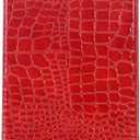 For iPad Mini 5th 4th Case, Crocodile Reflector Leather Stand Folio Case Smart Cover, Auto Sleep/Wake, Card Holder, Classic Fashion Protector for iPadMini 4/5 7.9 Inch - Red