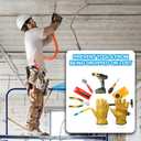 MECCANIXITY Retractable Tool Lanyard 2ft with Single Aluminum Buckle and Adjustable Loop End, Maximum Weight Limit 10KG / 22lb, Safety Fall Protection Tools Leash, Yellow 3 Pack