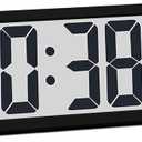 JoFomp LCD Digital Wall Clocks Battery Operated, 8.5" Modern Wall Clocks for Living Room Decor, Simple Digital Wall Clock with Temperature/Date/Time - 12/24H, Small Desk Clock for Bedroom Office (Black)