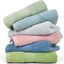 Cleanbear Hand Towel Face Towel Set,100% Cotton, Assorted Colors Hand Towels, Size 29" x 13", 6-Pack 6 Colors (Baby Pink, Olive Green, Fresh Green, Blue Grey, Grey, Light Grey)