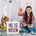 luixd Easter He Is Risen Canvas Tote Bag For Women - Easter Gift Ideas - Reusable Handbag Grocery Bag For Party Egg Hunt Basket - A04