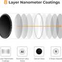 K&F CONCEPT 82mm Variable ND2-ND400 ND Lens Filter (1-9 Stops) for Camera Lens, Adjustable Neutral Density Filter with Microfiber Cleaning Cloth (B-Series)