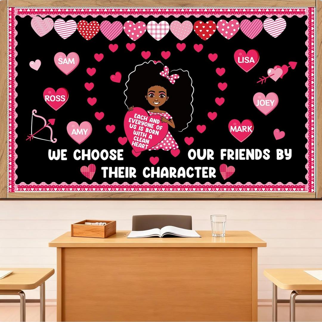 Valentines Day Bulletin Board Decorations - Shejdgart Black History Month Classroom Decorations Set Black Girl Paper Cutouts Bulletin Board Decor School Office Wall Chalkboard Decor Supplies