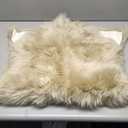 Premium Genuine Fur Sheepskin Rug Real Australia Sheepskin Natural Luxury Fluffy Lambskin Fur Area Rug Seat Covers for Kids Bedroom Sofa Chair Cover (Creamy Gray, Single Pelt/2ft x 3ft)