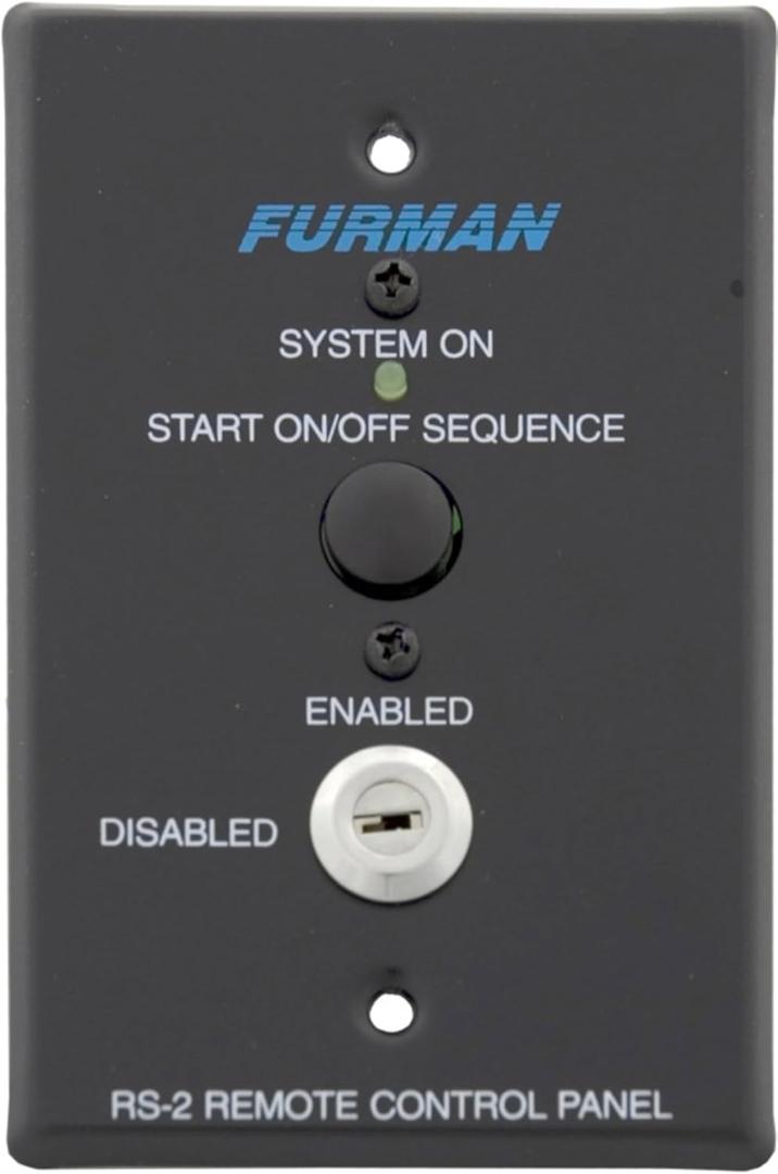 Furman RS-2 Remote System Control of Furman Power Sequencers, Keyswitch Panel, Maintained or Momentary Contact On/Off Sequence