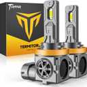 H11/H9/H8 Bulbs, 50,000LM 10X Ultra-Brightness, Real 1:1 Halogen Mini Size, 6500K Cool White H11 Fog Light Conversion Kits, 10-Year Extended Lifespan, Plug and Play, Pack of 2