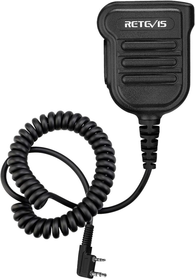 Retevis Heavy Radio Microphone,IP54 Waterproof Shoulder Mic,Police Walkie Talkie Mic,for RT22 H777 RT21 RT68 RT86 RT85,Compatible with BAOFENG UV-5R BF-F8HP UV-5G Plus 5RM BF-888S Kenwood BTECH(1Pack)