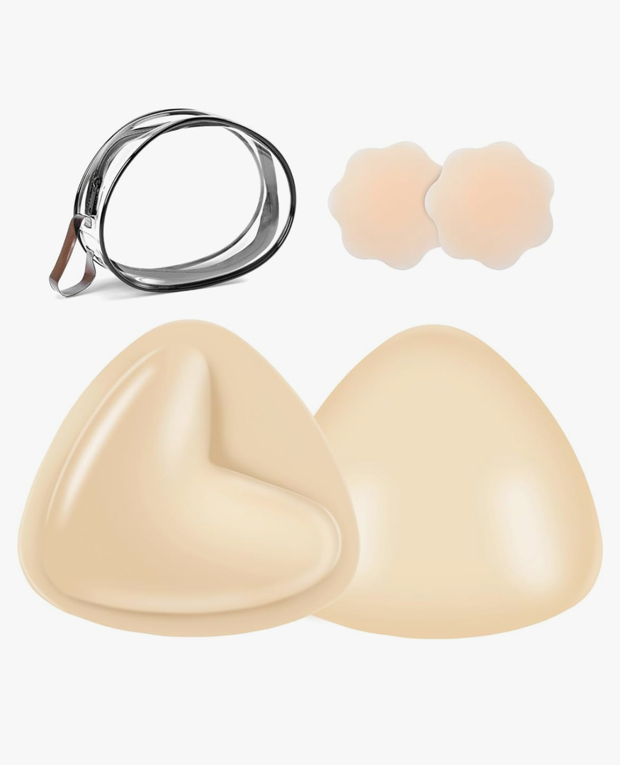 Sticky Bra Inserts, Double-sided Sticky Push Up Inserts, Reusable Bra Pad Inserts for Bikini Dress Swimsuit Sports Bra D