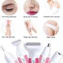 Electric Razor for Women Removal for Body Nose Hair Trimmer Face Shavers Eyebrow Legs Armpit Bikini Area Pubic Underarms Painless Rechargeable Portable 5 in 1 Womens Razors Set
