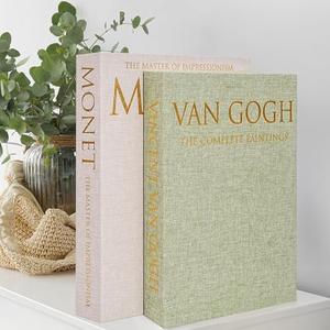 Hiwhy Decorative Book Storage Box Set of 2, Stylish Decorative Books, Linen Faux Book Storage Box for Bookshelf, Coffee Tables, Home Decor, GrassGreen