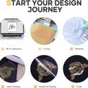 HTVRONT Gold Chrome Heat Transfer Vinyl - 12" X5ft Mirror Metallic Gold Iron on Vinyl, Metallic Foil HTV Vinyl Roll for T-Shirts, Chrome HTV Easy to Cut & Weed