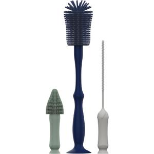 Dr. Brown's Silicone Cleaning Brush Set with Bottle, Spout, and Straw Brush, 3 Brushes to Clean Baby Bottles, Spouts, Nipples, and Straws, BPA Free  3-Pack (Compact)