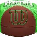 WILSON GST SpeedSkin Hylite Football - Brown/ Green, Junior Size