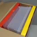 Vicenpal 4 Pack Toy Storage Containers with Lids Brick Shaped Kids Toy Organizer Box Plastic Clear Stackable Bin Chest for Building Block Dolls(Small,Red, Yellow, Blue, Green)