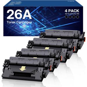 26A Toner Cartridge Black High Yield Compatible for HP 26A CF226X CF226A 26X use with HP LaserJet Pro MFP M426fdw M402 M402dn M402dne M402dw Printer (4 Pack)