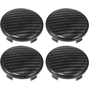 X AUTOHAUX 68mm Outer Diameter Car Wheel Center Caps Universal Tyre Hub Cap Carbon Fiber Pattern 4pcs